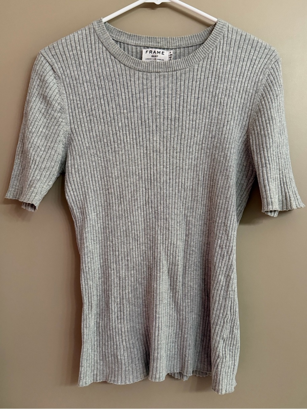 FRAME Ribbed Crewneck Sweater Top 100% Cotton